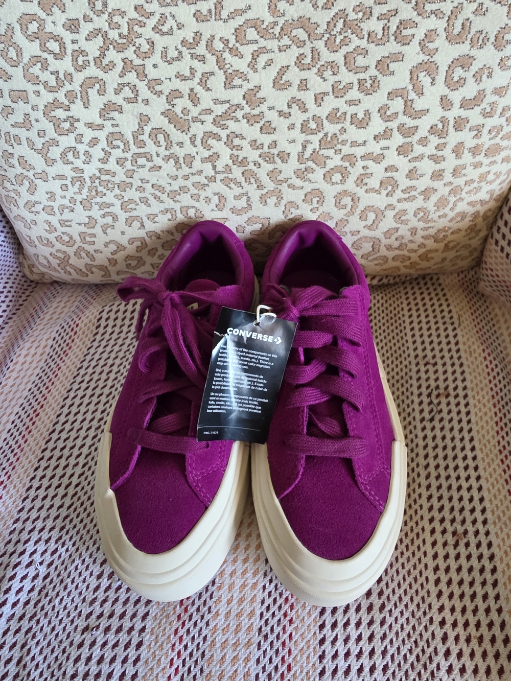 Converse Women’s Suede Platform Sneaker in Fuchsia